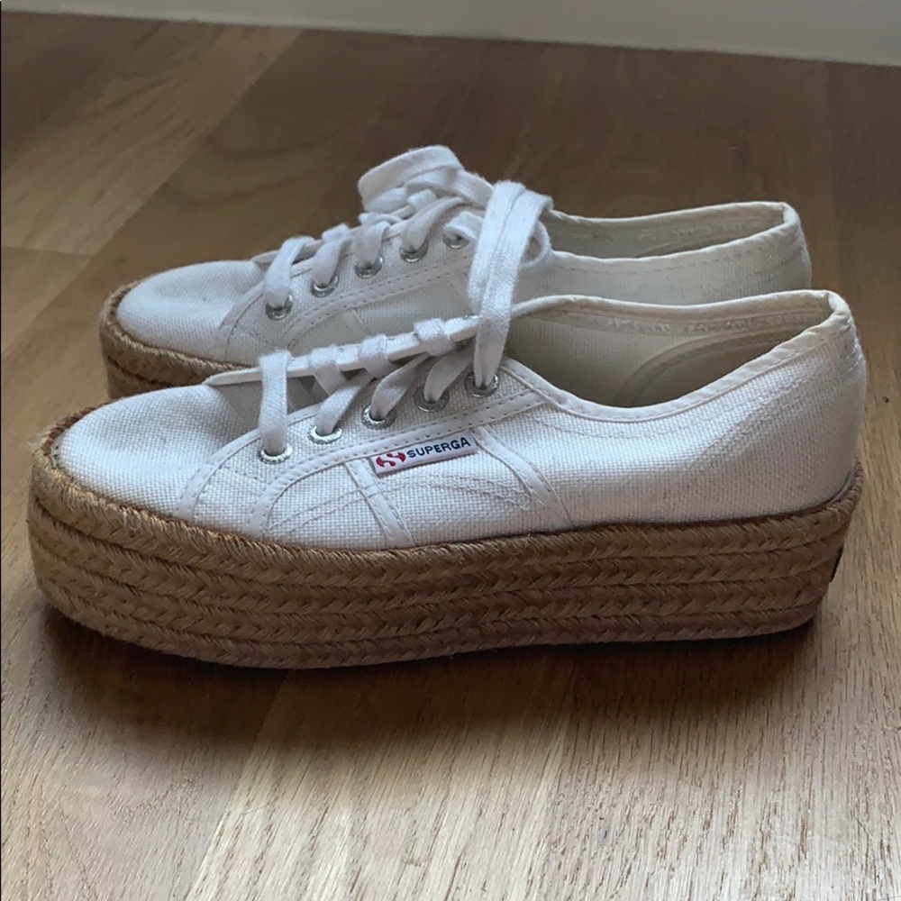 Superga White Espadrille Tennis Shoes